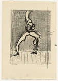 Artist: WILLIAMS, Fred | Title: Tumblers. Number 2 | Date: 1967 | Technique: etching, deep etching, foul biting, mezzotint rocker, printed in black ink, from one plate; pencil additions | Copyright: © Fred Williams Estate