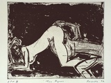 Artist: b'Fransella, Graham.' | Title: b'Two figures' | Date: 1992 | Technique: b'etching, aquatint and sugarlift, printed in black ink, from one plate' | Copyright: b'Courtesy of the artist'