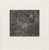 Artist: b'Gittoes, George.' | Title: b'In the garden of childhood.' | Date: 1971 | Technique: b'etching, printed in black ink, from one plate'