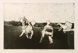 Artist: BALDESSIN, George | Title: Figures in landscape (spring dance). | Date: 1963 | Technique: etching, aquatint and foul biting printed with plate-tone, from one plate