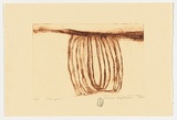 Artist: b'Napaltjarri, Wintjia.' | Title: b'Nyimpara' | Date: 2004 | Technique: b'drypoint etching, printed in brown ink, from one perspex plate'