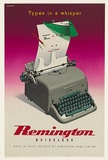 Artist: b'Bainbridge, John.' | Title: b'Poster: Remington noiseless: types in a whisper.' | Date: (1957) | Technique: b'photo-lithograph'