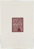 Artist: MATJUWI BURAWANGGA, Charlie | Title: Djirkitj | Date: 1971 | Technique: linocut, printed in red-brown ink, from one block