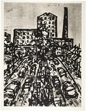Artist: Senbergs, Jan. | Title: The Port Liardet limner. [d] | Date: 1992 | Technique: etching, printed in black ink, from four copper plates | Copyright: © Jan Senbergs