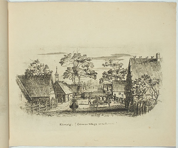 Artist: b'Nixon, F.R.' | Title: b'Klemzig (German village on the Torrens).' | Date: 1845 | Technique: b'etching, printed in black ink, from one copper plate'