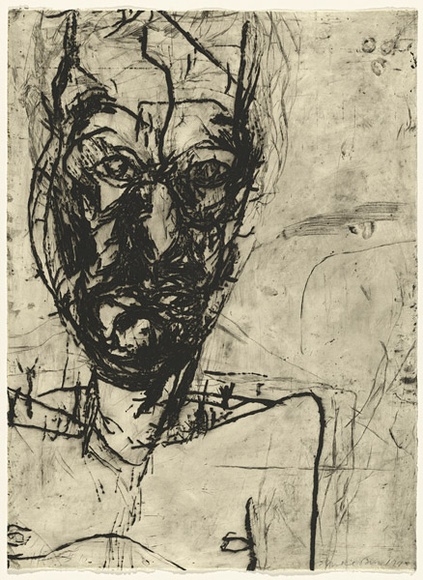 Artist: b'PARR, Mike' | Title: b'Untitled self-portraits 10.' | Date: 1990 | Technique: b'drypoint, printed in black ink, from one copper plate'