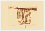 Artist: Napaltjarri, Wintjia. | Title: Nyimpara | Date: 2004 | Technique: drypoint etching, printed in brown ink, from one perspex plate