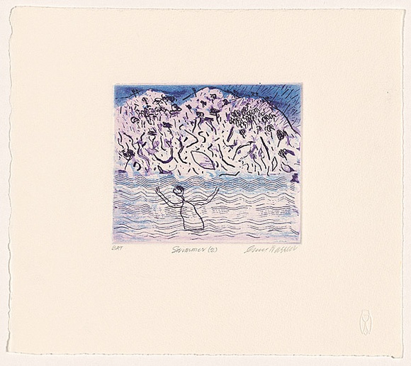 Artist: b'Warren, Guy.' | Title: b'Swimmer (2).' | Date: 2006 | Technique: b'etching, printed in colour, from three plates'