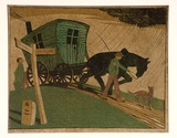 Artist: b'Spowers, Ethel.' | Title: b'The rain cloud.' | Date: c.1931 | Technique: b'linocut, printed in colour, from four blocks'