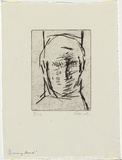 Artist: b'MADDOCK, Bea' | Title: b'Turning head' | Date: 25 August 1964 | Technique: b'drypoint, printed in black ink, from one copper plate'