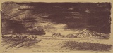 Artist: Trenfield, Wells. | Title: Some place, some time - maybe the You Yangs | Date: 1983 | Technique: lithograph, printed in deep madder ink, from one stone