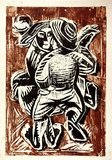 Artist: b'Kubbos, Eva.' | Title: b'Dancers' | Date: 1959 | Technique: b'printed in colour from two blocks'