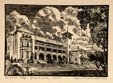 Artist: McGrath, Raymond. | Title: The Women's College. University of Sydney. | Date: 1924 | Technique: wood-engraving, printed in black ink, from one block