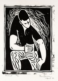 Artist: b'Burn, Ian.' | Title: b'Linocut.' | Date: 1961, April | Technique: b'linocut, printed in black ink, from one block'