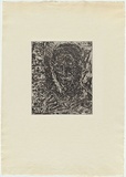 Artist: b'Halpern, Stacha.' | Title: b'Self-portrait.' | Date: c.1957 | Technique: b'etching, printed in black ink, from one plate'