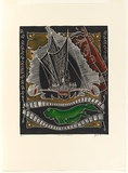 Artist: b'TIPOTI, Alick' | Title: b'Paths of my tradition' | Date: 1994 | Technique: b'linocut, printed in black ink, from one block; additional colour applied by a sponge'