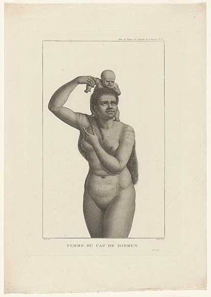 Artist: b'Copia, Jacques-Louis.' | Title: b'Femme du Cap de Diemen.' | Date: 1817 | Technique: b'engraving, printed in black ink, from one plate'