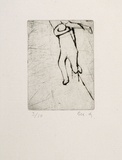 Artist: MADDOCK, Bea | Title: Running. | Date: 1966 | Technique: drypoint, printed in black ink, from one copper plate