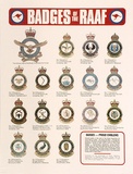 Artist: b'UNKNOWN' | Title: b'Badges of the R.A.A.F.' | Date: c.1942 | Technique: b'photo-lithograph, printed in colour, from multiple plates'