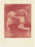 Artist: b'Nolan, Sidney.' | Title: bIllustration to 'Pigeons for Hannah Arendt' by Rilke | Date: 1965 | Technique: b'screenprint, printed in colour, from four stencil'