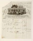 Artist: DEVONSHIRE, Henry | Title: Billhead: Dickenson Brothers. Hardware Merchants and General Ironmongers, Hobart Town. | Date: c.1840 | Technique: line-engraving, printed in black ink, from one copper plate; pen and ink inscriptions