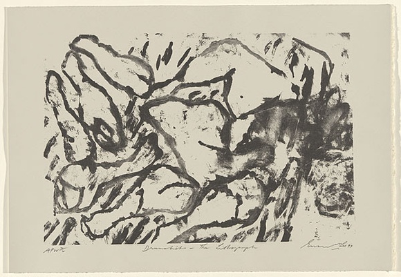 Artist: b'Lee, Graeme.' | Title: b'Drumsticks - the lithograph' | Date: 1997, April | Technique: b'lithograph, printed in black ink, from one stone'