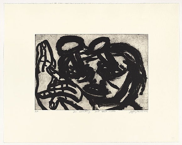 Artist: b'Harris, Jeffrey.' | Title: bI'm counting and that makes | Date: 1999 | Technique: b'sugar-lift etching, printed in black ink, from one plate'