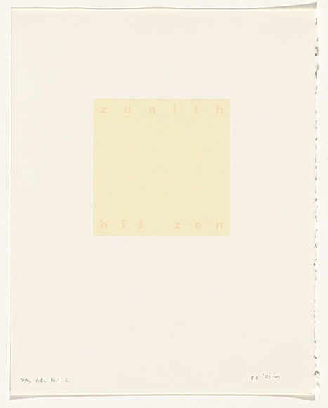 Artist: b'Burgess, Peter.' | Title: b'zenith: hit zen.' | Date: 2001 | Technique: b'computer generated inkjet prints, printed in colour, from digital files'