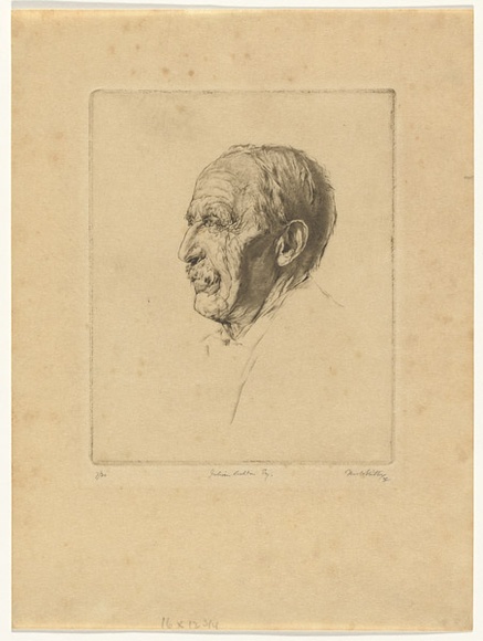 Artist: b'Britton, Fred.' | Title: b'Julian Ashton esq.' | Date: (1925) | Technique: b'etching, printed in black ink, from one plate'