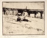 Artist: b'Baldwinson, Arthur.' | Title: b'The beach.' | Date: 1930 | Technique: b'etching, aquatint, printed in brown ink with plate-tone, from one copper plate'