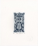 Artist: Franklin, Annie. | Title: Hatha. | Date: 1996 | Technique: etching, printed in blue ink, from one zinc plate