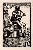 Artist: b'McGrath, Raymond.' | Title: b'Bookplate: Raymond McGrath' | Date: 1925 | Technique: b'wood-engraving, printed in black ink, from one block'