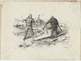 Artist: GILL, S.T. | Title: Cradling, Forrest Creek. | Date: 1852 | Technique: lithograph, printed in black ink, from one stone