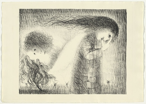 Artist: b'BOYD, Arthur' | Title: b'St Francis when young turning aside.' | Date: (1965) | Technique: b'lithograph, printed in black ink, from one plate' | Copyright: b'Reproduced with permission of Bundanon Trust'