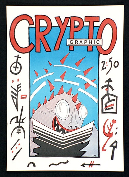 Artist: b'VARIOUS ARTISTS' | Title: b'Crypto Graphic (Monster reading).' | Date: 1987 | Technique: b'offset-lithograph'