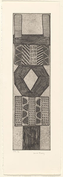 Artist: b'Murray, Janice.' | Title: b'not titled [abstract designs in column formation]' | Date: 1997, November | Technique: b'etching, printed in black ink with plate-tone, from one plate' | Copyright: b'\xc2\xa9 Janice Murray and Jilamara Arts + Craft'