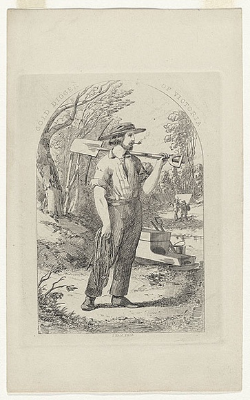 Title: Gold digger of Victoria. | Date: 1854 | Technique: engraving, printed in black ink, from one copper plate