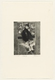 Artist: b'McBride, Janice.' | Title: b'Chook lady' | Date: 1988 | Technique: b'etching, printed in black ink with plate-tone, from one plate'