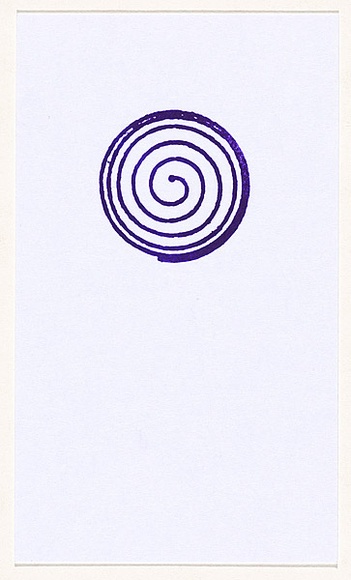 Title: b'not titled [purple stamp of large spiral]' | Date: 2007 | Technique: b'hand-stamped postcard'