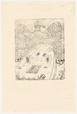 Title: not titled [giant bird, wings outstretched] | Date: c.1990 | Technique: etching, printed in black ink with plate-tone, from one plate