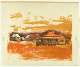 Artist: b'Thorpe, Lesbia.' | Title: b'Summertime' | Date: 1980 | Technique: b'woodcut, lithograph, printed in colour, from four blocks/plates'