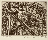 Artist: Senbergs, Jan. | Title: Gateway | Date: 1992 | Technique: etching, printed in black ink, from one plate | Copyright: © Jan Senbergs