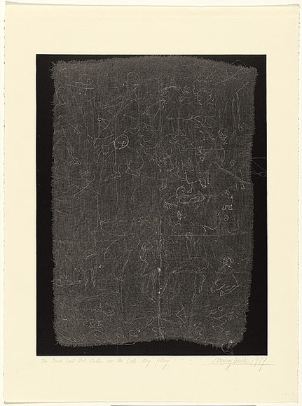 Artist: b'WALKER, Murray' | Title: b'The dusk veil that falls over the late day play...' | Date: 1989 | Technique: b'monotype, printed in black ink, from one plate'