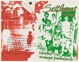 Artist: b'WORSTEAD, Paul' | Title: b'Settlement, Tuesday womans badminton' | Date: 1976 | Technique: b'screenprint, printed in colour, from multiple stencils' | Copyright: b'This work appears on screen courtesy of the artist'