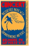 Artist: b'Lightbody, Graham.' | Title: b'Nuclear Free Pacific Week Concert.' | Date: 1980 | Technique: b'screenprint, printed in colour, from two stencils' | Copyright: b'Courtesy Graham Lightbody'