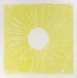 Artist: b'Buckley, Sue.' | Title: b'Sunflower II.' | Date: 1972 | Technique: b'woodcut, printed in yellow ink, from one block' | Copyright: b'This work appears on screen courtesy of Sue Buckley and her sister Jean Hanrahan'