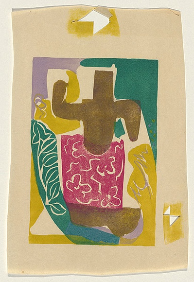 Title: b'Native dancer' | Date: 1953 | Technique: b'screenprint, printed in colour, from four stencils'