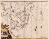 Artist: De Wit, Frederick. | Title: Orientaliora indiarum orientalium...Oost Indien. | Date: 1680 | Technique: line-engraving, printed in black ink, from one copper plate; hand-coloured