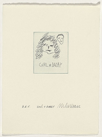 Artist: b'Cullen, Adam.' | Title: b'Girl and daddy' | Date: 2002 | Technique: b'etching, printed in black ink, from one plate'