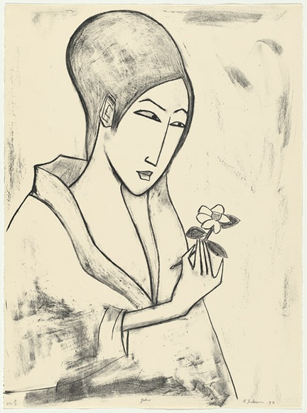 Artist: b'Dickerson, Robert.' | Title: b'Yukio' | Date: 1990 | Technique: b'lithograph, printed in black ink, from one stone'